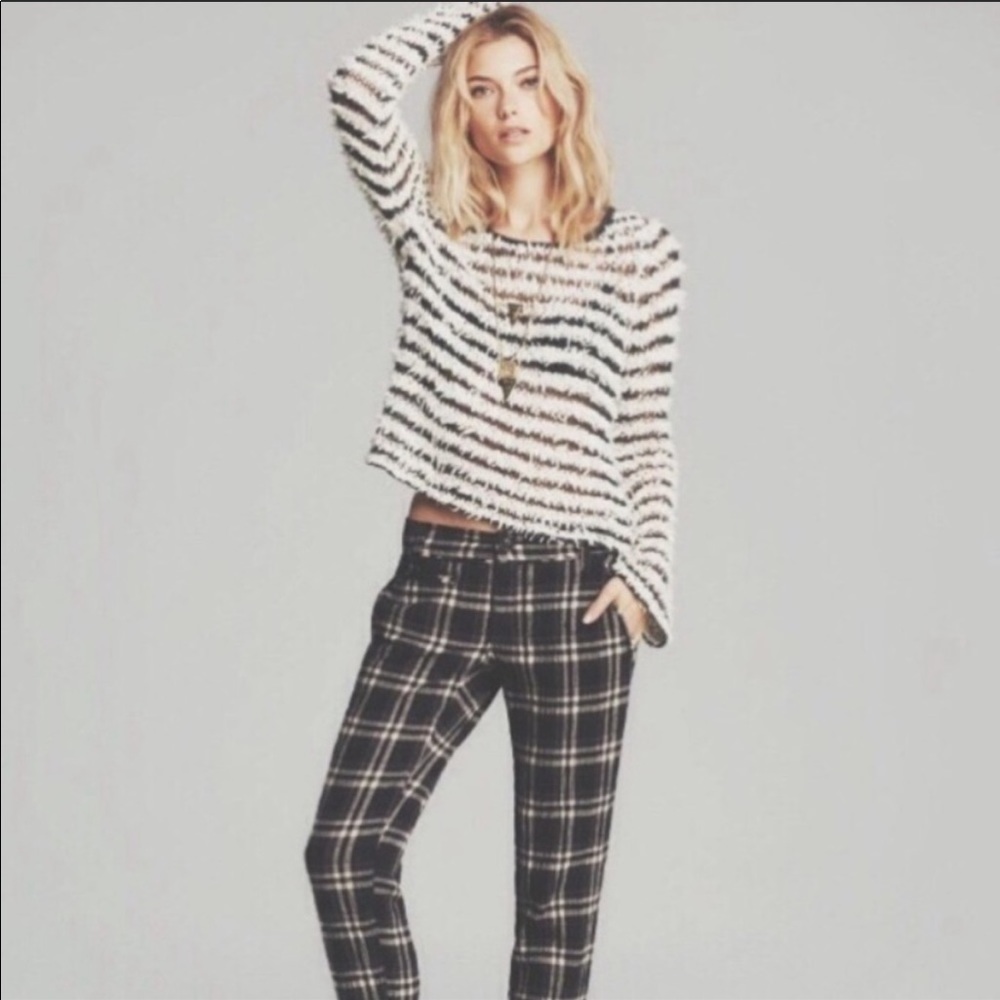 Striped Black and White Knit Sweater - Women